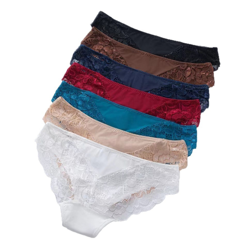 Γυναικείες δαντελένιες εσώρουχες από ice silk, άνετες και διαπνέουσες, σετ σλιπ