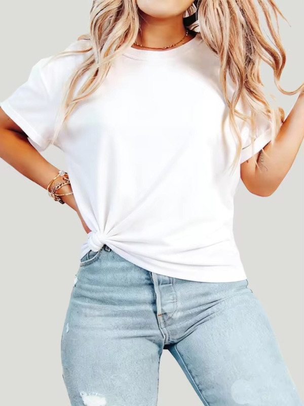 Γυναικείο T-shirt με εκτύπωση, μεγάλο μέγεθος, στρογγυλό λαιμό, κοντά μανίκια, βαμβακερό, άνετο καθημερινό top, ευρωπαϊκό στυλ, 1-7XL