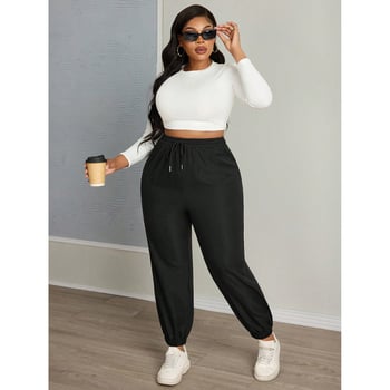 Pantaloni casual femei din ice-silk, jogger largi, pantaloni lungi pentru primăvară și toamnă