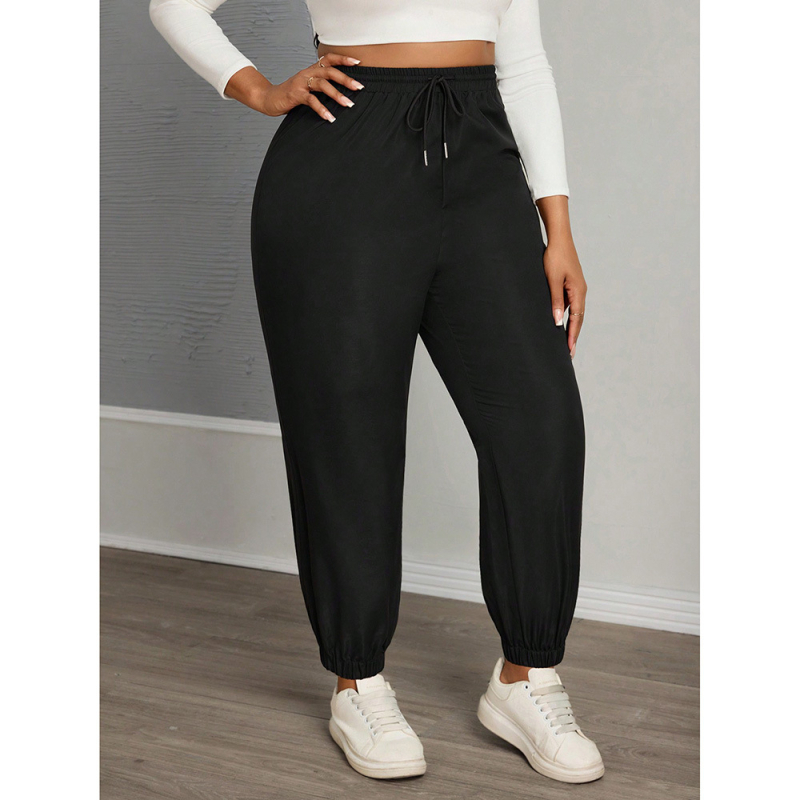 Pantaloni casual femei din ice-silk, jogger largi, pantaloni lungi pentru primăvară și toamnă