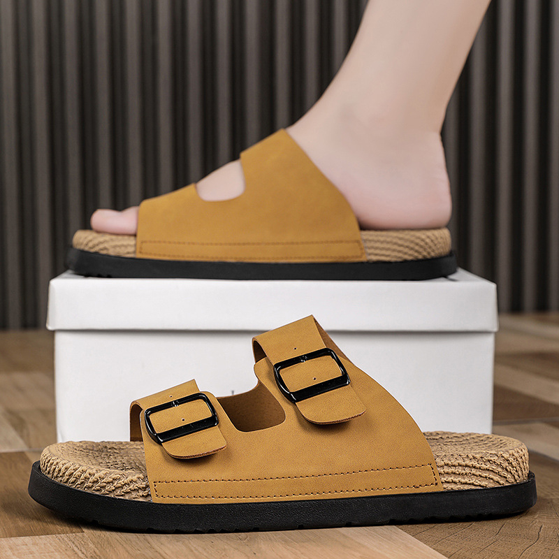 Ανδρικά σανδάλια φελλού με μία λουρί, καλοκαιρινά παπούτσια εξωτερικού χώρου με μαλακή σόλα