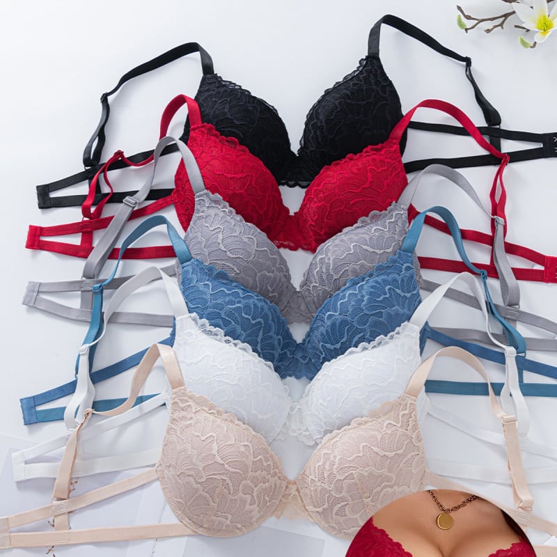 Plus-size čipková podprsenka s otvoreným chrbtom, nastaviteľné ramienka, sexy dizajn
