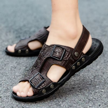 Férfi nyári szandálok, légáteresztőek, csúszásmentesek, római stílusú strandpapucs, puha EVA talppal és Velcro záródással, egy pántos, nagy méret