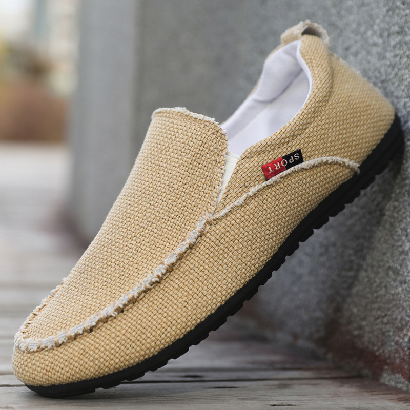 Ανδρικά λοφέρ από λινό, αναπνεύσιμα slip-on casual παπούτσια με καουτσούκ σόλα για φθινόπωρο