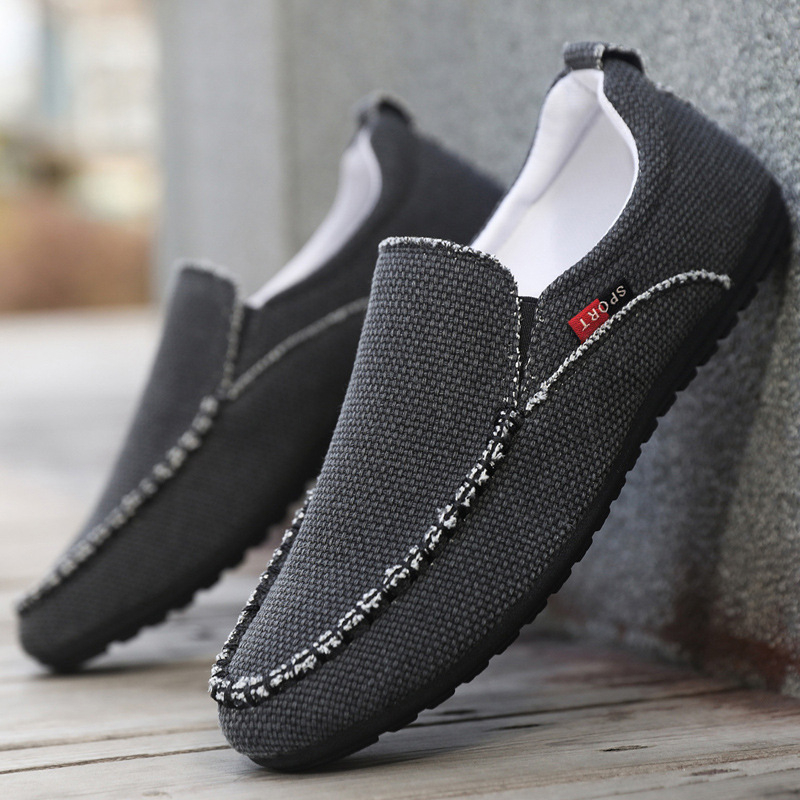 Ανδρικά λοφέρ από λινό, αναπνεύσιμα slip-on casual παπούτσια με καουτσούκ σόλα για φθινόπωρο