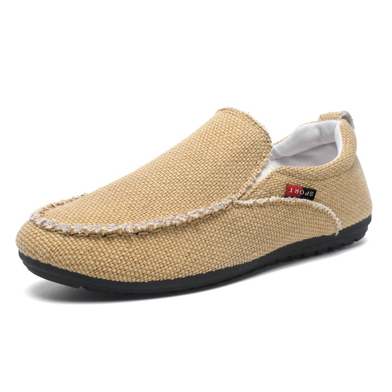Ανδρικά λοφέρ από λινό, αναπνεύσιμα slip-on casual παπούτσια με καουτσούκ σόλα για φθινόπωρο