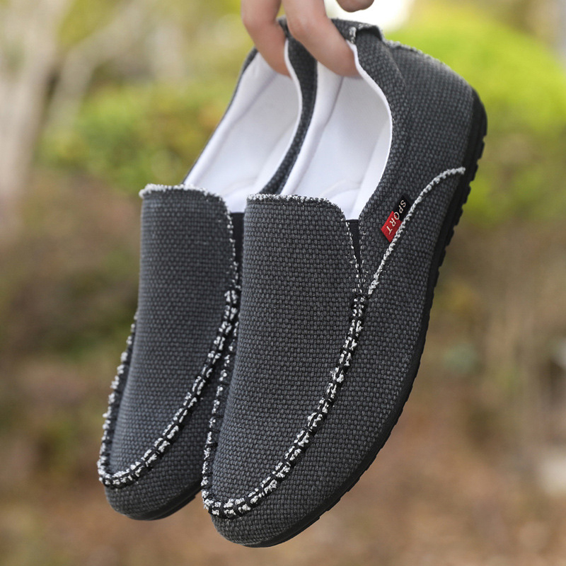 Ανδρικά λοφέρ από λινό, αναπνεύσιμα slip-on casual παπούτσια με καουτσούκ σόλα για φθινόπωρο