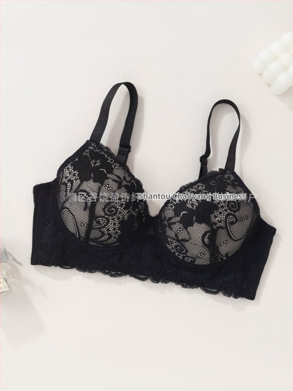 Tume Xiyin čipková push-up podprsenka so železným kruhom, nastaviteľné ramienka, košík 3/4, priedušná sexy bielizeň pre ženy