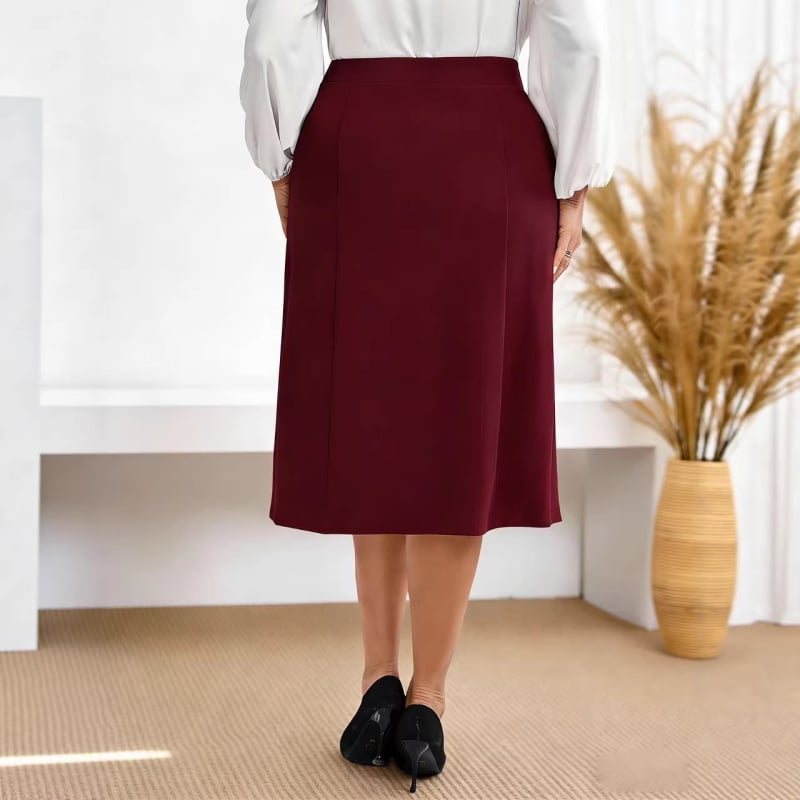 Kék magas derekú A-vonalú midi szoknya nőknek, elegáns és sokoldalú, európai-amerikai stílus