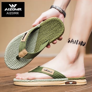Aizomr Flip-flopuri pentru bărbați, primăvară-vară, EVA ultra-moale, elasticitate înaltă, fără miros