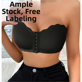 Bustier fără bretele, cu închidere frontală, ușor, respirabil, fără arc, plus size