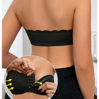 Bustier fără bretele, cu închidere frontală, ușor, respirabil, fără arc, plus size