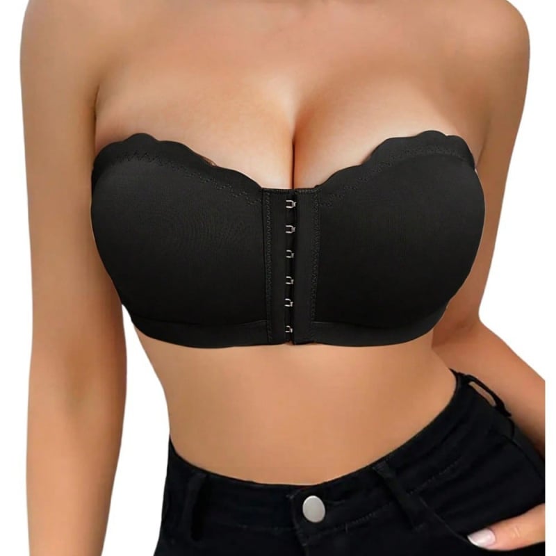 Bustier fără bretele, cu închidere frontală, ușor, respirabil, fără arc, plus size