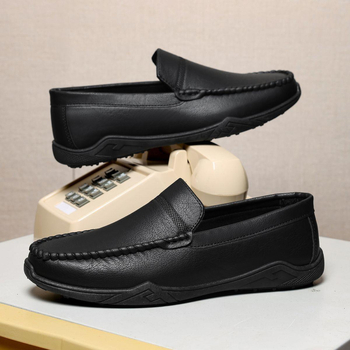 Mocasini loafers negri pentru bărbați, piele, 2025 nou stil, a 2-a generație
