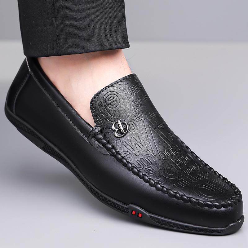 Pantofi casual din piele pentru bărbați, slip-on pentru condus, talpă moale, 2025 primăvară-vară (model 2368)