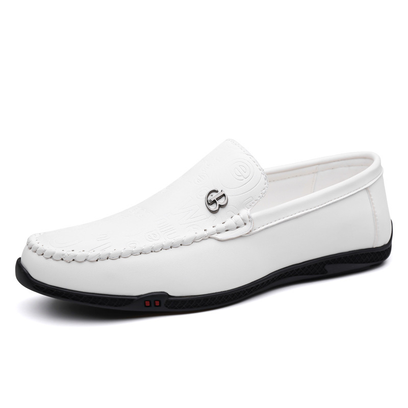 Pantofi casual din piele pentru bărbați, slip-on pentru condus, talpă moale, 2025 primăvară-vară (model 2368)