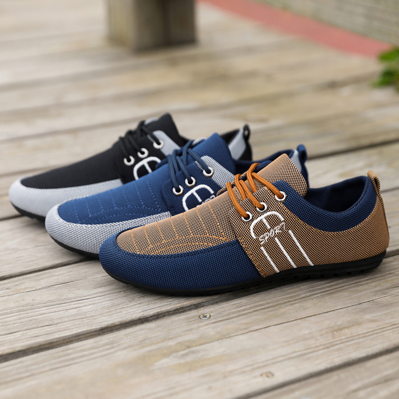 Pantofi sport pentru bărbați, din pânză respirabilă, partea superioară din materiale multiple, șireturi, casual
