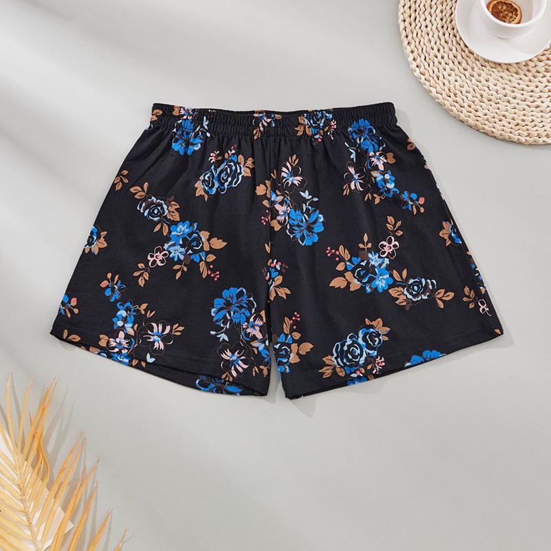 Pantaloni de pijama din bumbac, croi lejer pentru femei, cu imprimeu floral, respirabili și confortabili pentru acasă