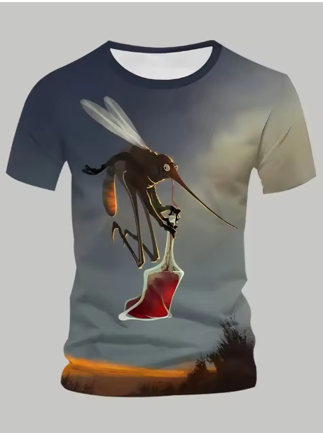 Αστετικό unisex T‑Shirt με γραφικό σχέδιο, καλοκαιρινό street hip‑hop στυλ, 3D εκτύπωση, φαρδιά άνετη γραμμή
