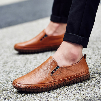 Loaferi slip-on din piele de vită, pantofi de piele pentru bărbați, stil formal și casual, mărime mare
