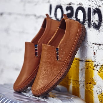 Loaferi slip-on din piele de vită, pantofi de piele pentru bărbați, stil formal și casual, mărime mare