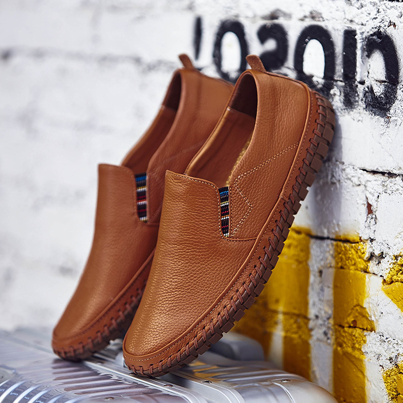 Loaferi slip-on din piele de vită, pantofi de piele pentru bărbați, stil formal și casual, mărime mare