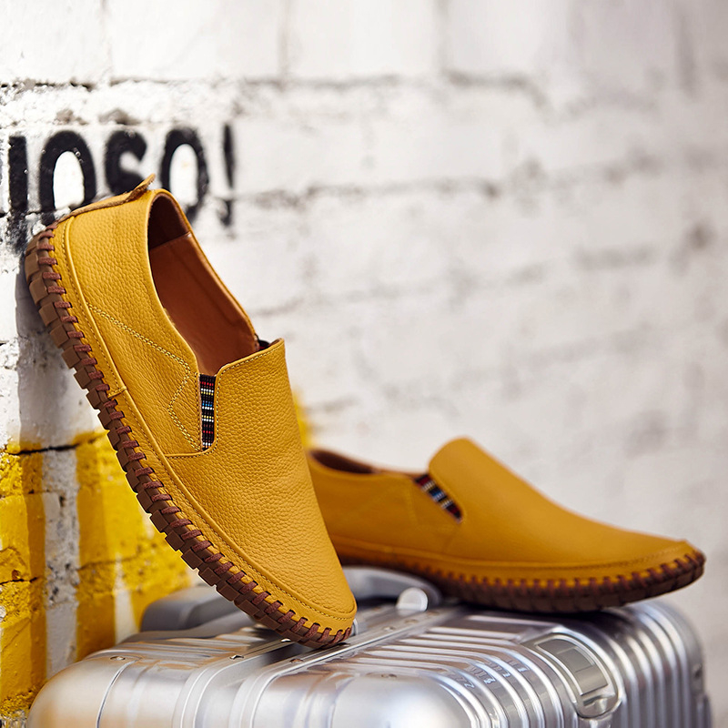 Loaferi slip-on din piele de vită, pantofi de piele pentru bărbați, stil formal și casual, mărime mare