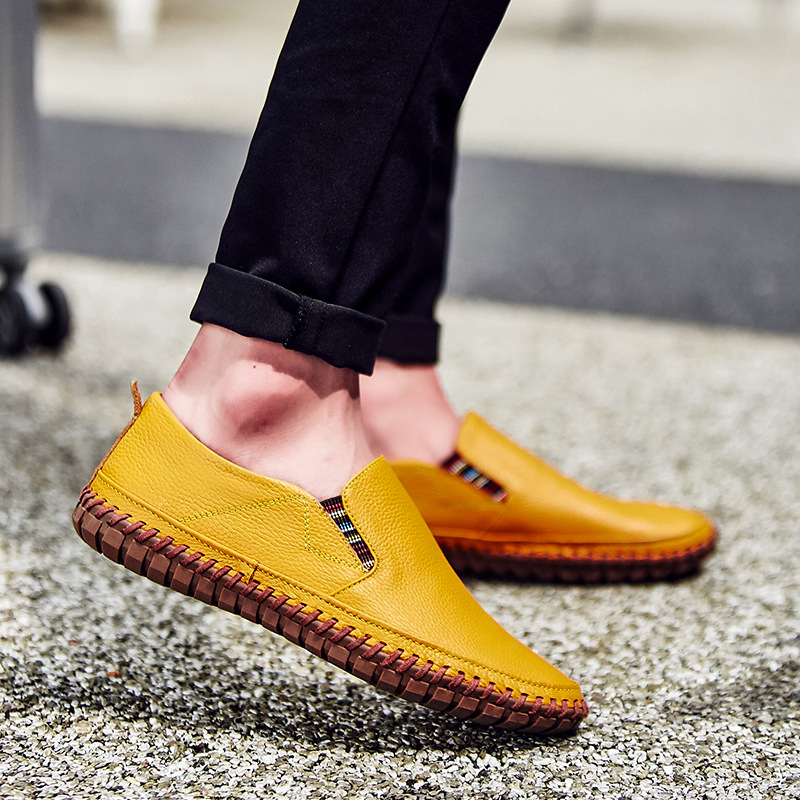 Loaferi slip-on din piele de vită, pantofi de piele pentru bărbați, stil formal și casual, mărime mare