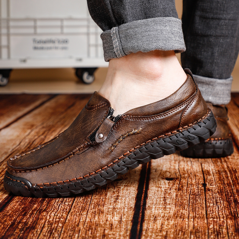 Loafers fără șireturi, cu talpă groasă, rezistenți pentru activități în aer liber și condus – plus size, pantofi casual pentru bărbați