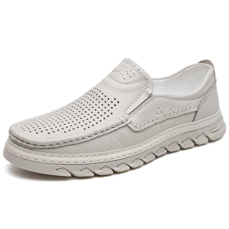 Pantofi din piele de vită de înaltă calitate pentru bărbați, vara respirabili, cu decupaje, stil business casual