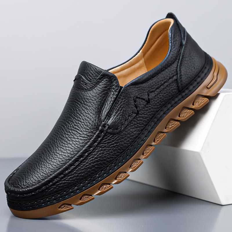 Pantofi din piele de vită de înaltă calitate pentru bărbați, vara respirabili, cu decupaje, stil business casual