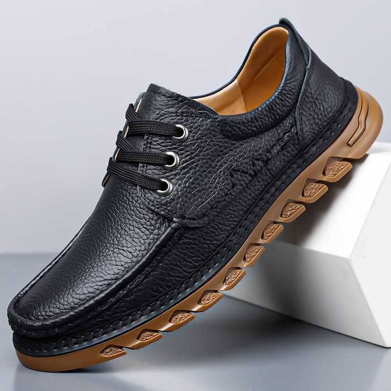 Pantofi din piele de vită de înaltă calitate pentru bărbați, vara respirabili, cu decupaje, stil business casual