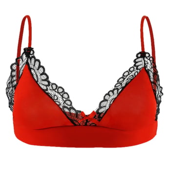 Set de lenjerie din dantelă pentru bărbați, cu sutien cu dantelă și funda, boxer briefs și pijama pentru cross-dressing