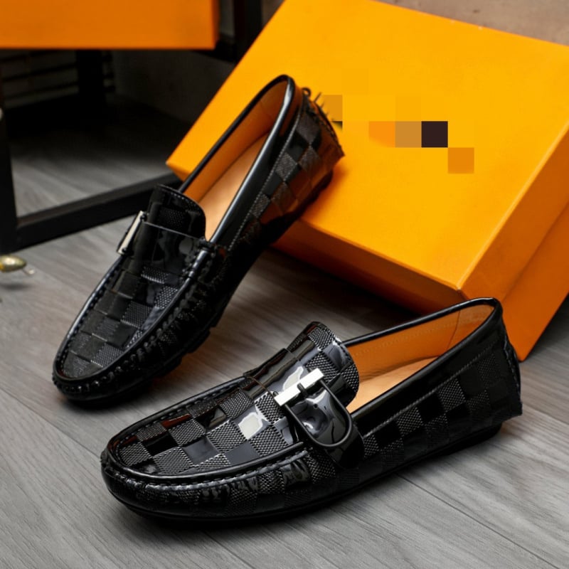 Pantofi loafers pentru bărbați, din piele lucioasă, slip-on, pentru condus și afaceri