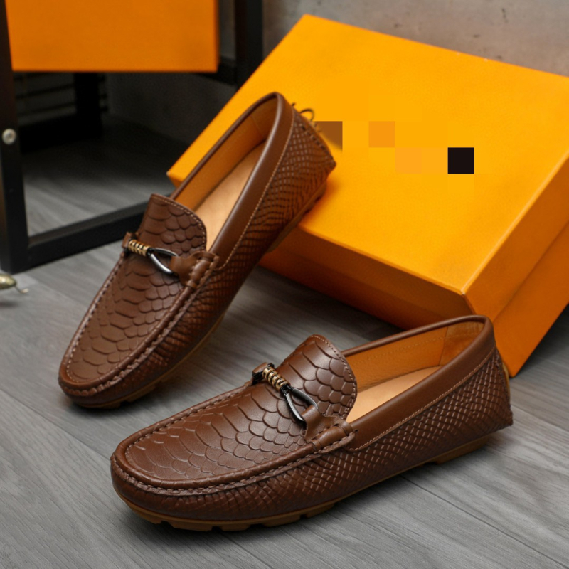 Pantofi loafers pentru bărbați, din piele lucioasă, slip-on, pentru condus și afaceri