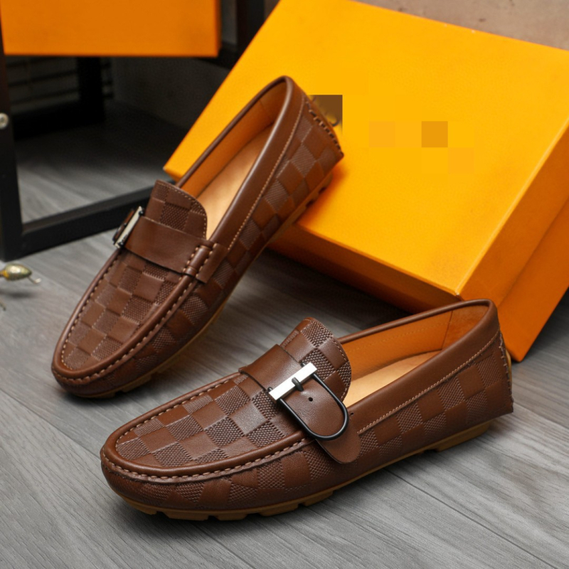 Pantofi loafers pentru bărbați, din piele lucioasă, slip-on, pentru condus și afaceri