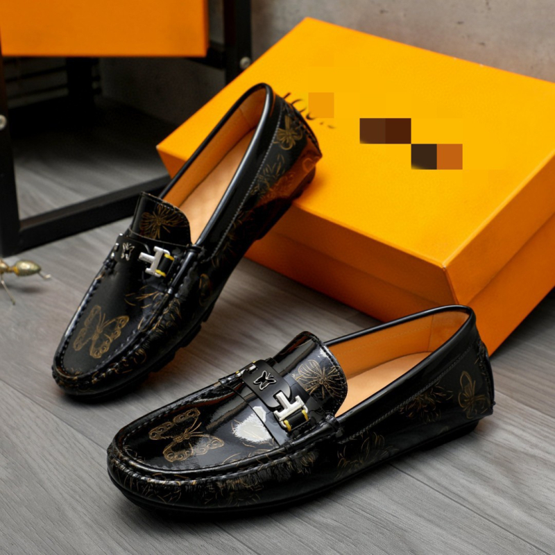 Pantofi loafers pentru bărbați, din piele lucioasă, slip-on, pentru condus și afaceri