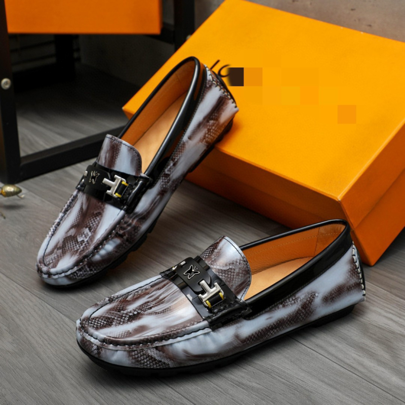 Pantofi loafers pentru bărbați, din piele lucioasă, slip-on, pentru condus și afaceri