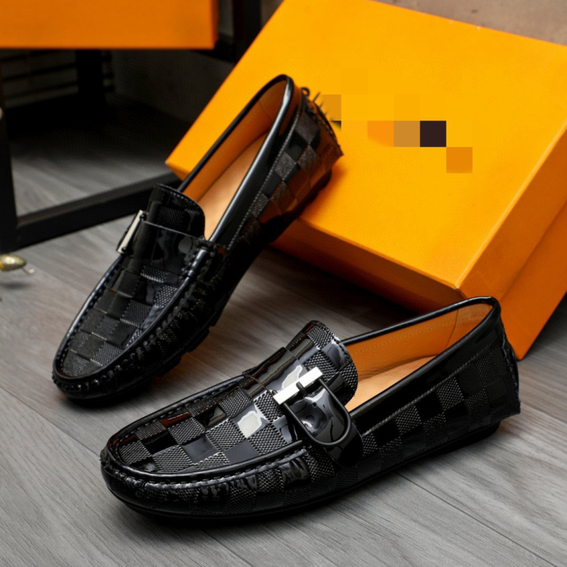 Pantofi loafers pentru bărbați, din piele lucioasă, slip-on, pentru condus și afaceri