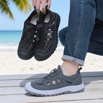 Sandale pentru bărbați, vară, cu plasă respirabilă, pantofi sport casual pentru exterior