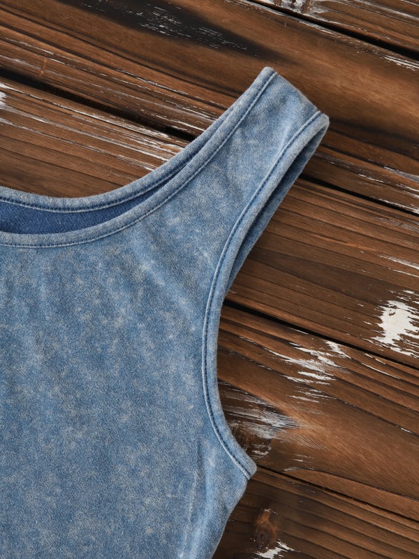 62% bavlna, 38% polyester Dámske voľnočasové tielko bez rukávov s potlačou snehových vločiek a nápisom New York