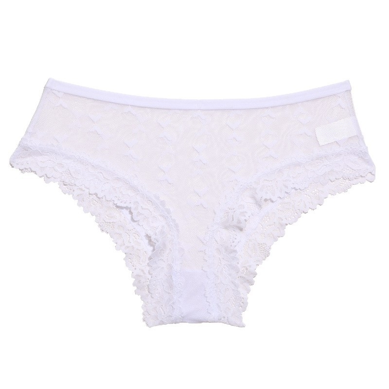 Chiloți bikini din dantelă semi-transparentă, în stil franțuzesc, cu funda, confortabili și sexy