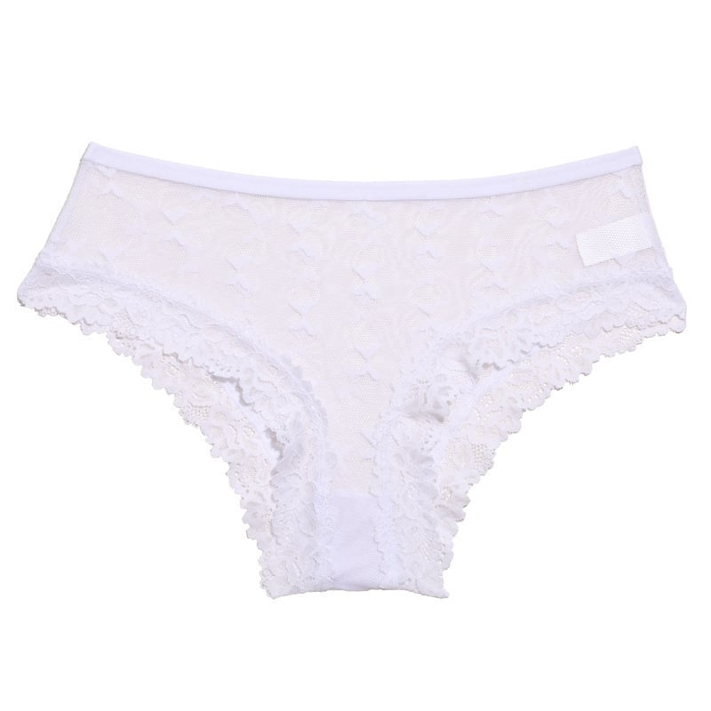 Chiloți bikini din dantelă semi-transparentă, în stil franțuzesc, cu funda, confortabili și sexy