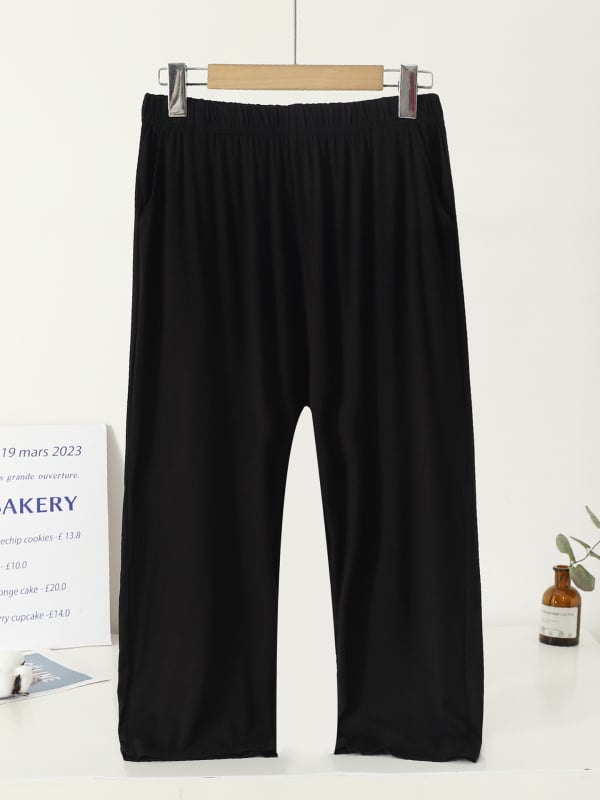Pantaloni de casă din modal, lungime 7/8, subțiri și respirabili, croi lejer, cu atingere plăcută pielii