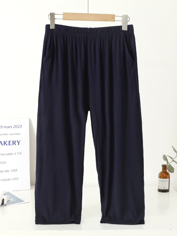 Pantaloni de casă din modal, lungime 7/8, subțiri și respirabili, croi lejer, cu atingere plăcută pielii