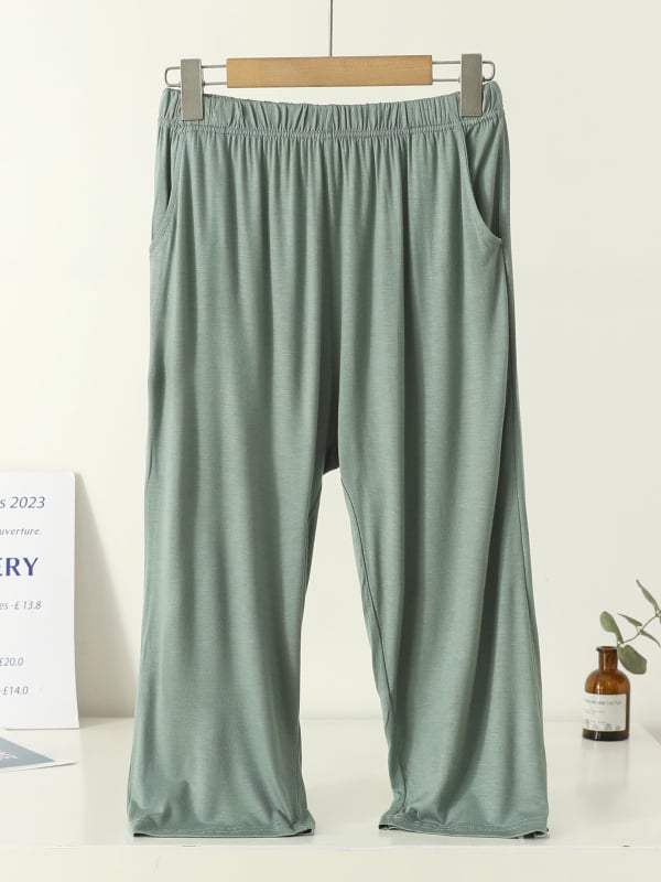Pantaloni de casă din modal, lungime 7/8, subțiri și respirabili, croi lejer, cu atingere plăcută pielii