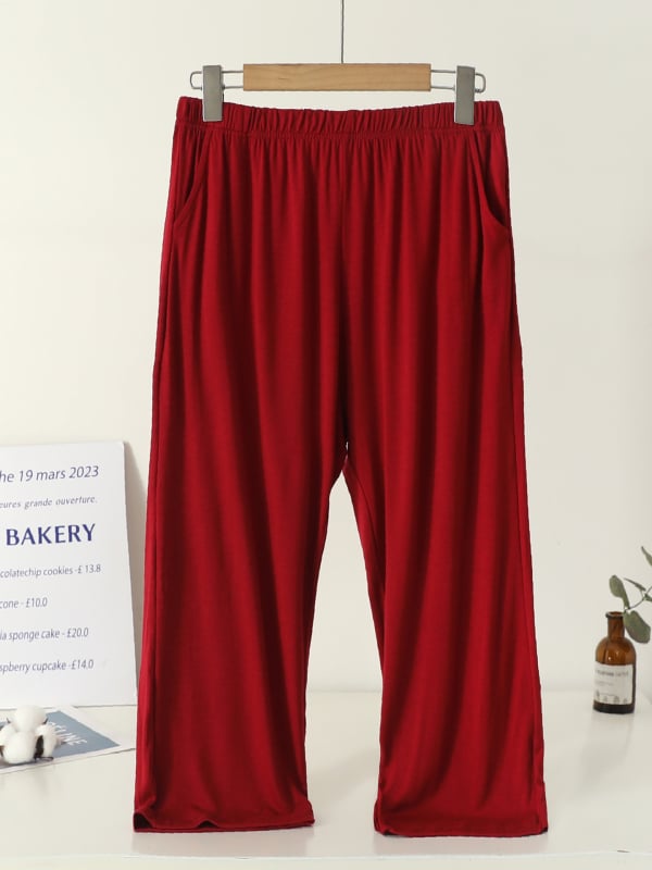 Pantaloni de casă din modal, lungime 7/8, subțiri și respirabili, croi lejer, cu atingere plăcută pielii