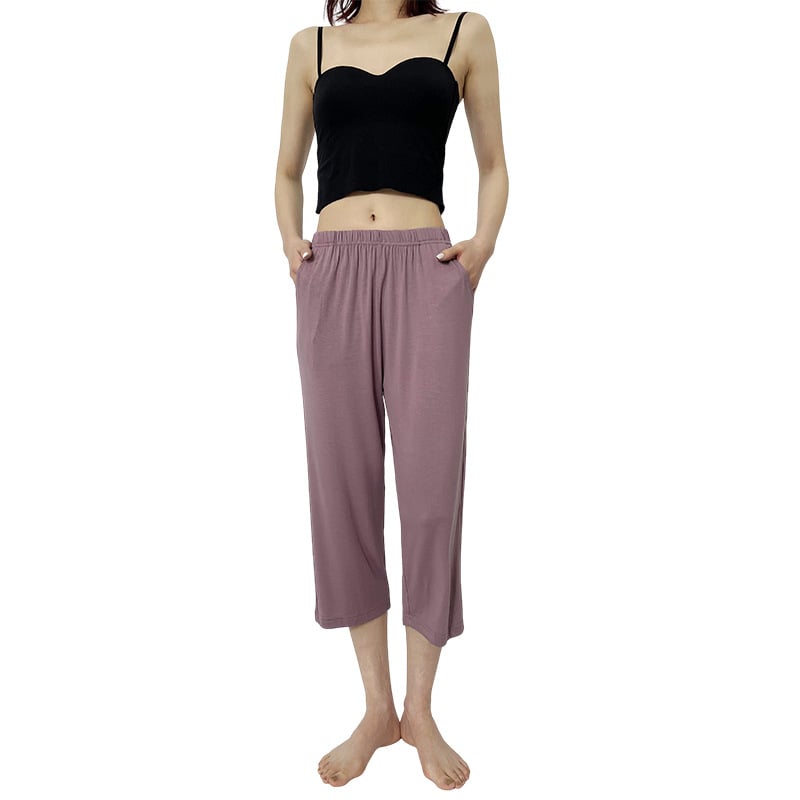 Pantaloni de casă din modal, lungime 7/8, subțiri și respirabili, croi lejer, cu atingere plăcută pielii