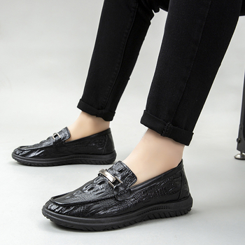 Mocasin bărbătești, loafers cu aspect crocodil, partea superioară din PU, talpă din cauciuc, respirabili, stil casual, primăvara 2026