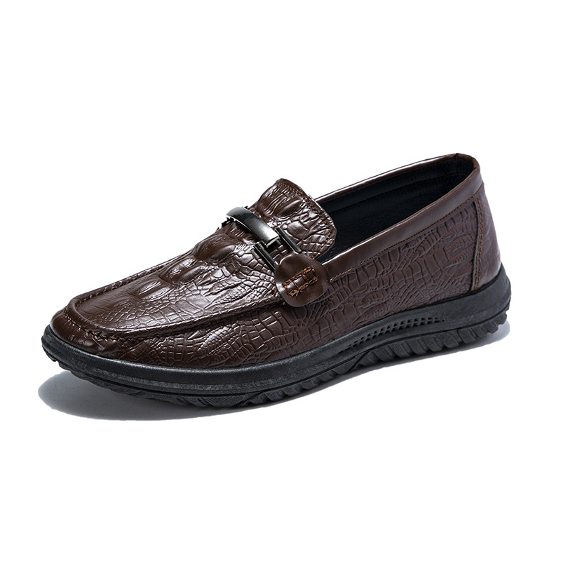 Mocasin bărbătești, loafers cu aspect crocodil, partea superioară din PU, talpă din cauciuc, respirabili, stil casual, primăvara 2026